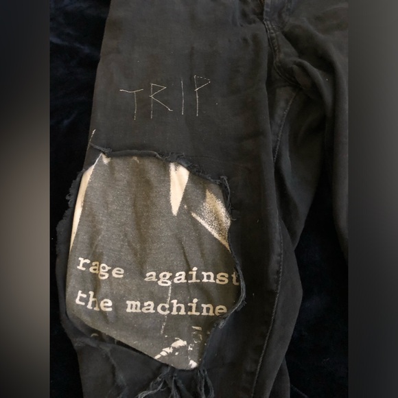 Charcoal gray men’s TRIP Rage Against The Machine skinny jeans - Picture 3 of 4